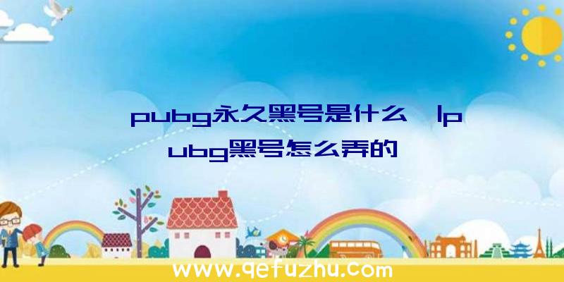 「pubg永久黑号是什么」|pubg黑号怎么弄的